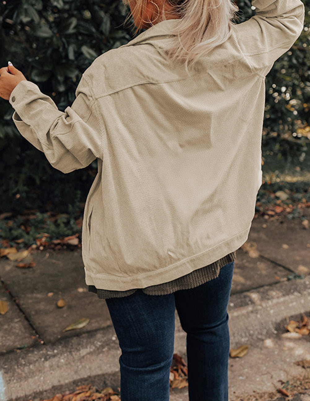 Plus Size Crochet Pattern Back Corduroy Jacket