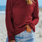Waffle Knit Drop Shoulder Long Sleeve Top