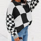 Checkered Print Drop Shoulder Sweater