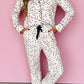 Contrast Pipping Star Long Sleeve and Pants Pajamas Set