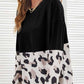 Leopard Color Block Long Sleeve Top
