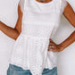 Contrast Lace Cut-out Flutter Sleeve Blouse