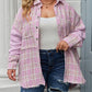 Plus Size Tweed Plaid Houndstooth Print Jacket