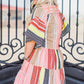 Plus Size Tribal Stripe Print Tiered Swing Dress