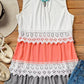 Crochet Lace Trim Color Block Tank Top