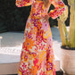 Boho Floral Smocked Off Shoulder Puff Sleeve Maxi Dress