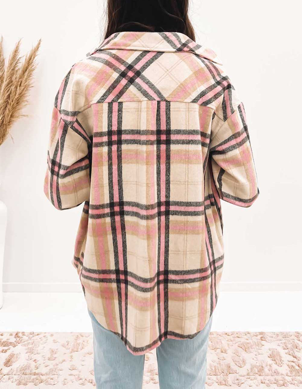 Plaid Button Front Chest Pocket Shacket