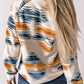 Western Aztec Snap Buttoned Fleece Jacket
