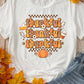 thankful Crew Neck Thanksgiving Graphic Tee