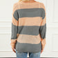 Striped Side Split Henley Sweater