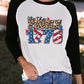 PEOPLE 1776 American Flag Color Block Graphic T Shirt