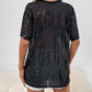 Sequin Drop Shoulder Sheer T-shirt