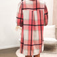 Plaid Pattern Collared Neck Ruffled Sleeve Shirt Dress