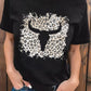 Western Leopard Steer Head Print Casual T Shirt