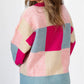 Color Block Drop Shoulder Crewneck Loose Fit Sweater