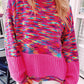 Rainbow Confetti Drop Shoulder Sweater