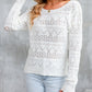 Surplice V Openwork Textured Sweater