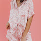 Pink Leopard Satin Shirt and Shorts Pajama Set