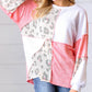 Leopard Two Tone Color Block Exposed Seam Top