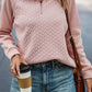 Textured Quarter Zip Raglan Sleeve Sweatshirt