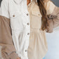Corduroy Colorblock Button up Loose Shacket