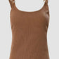 Gold Chain Straps Rib Knit Tank Top