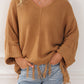 Tasseled Hem Knit Baggy Sweater