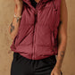 Zip-up Side Pockets Hooded Puffer Vest