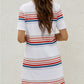 Striped Print Round Neck T-shirt Mini Dress