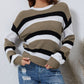 Striped Colorblock Pattern Knit Sweater