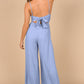 Spaghetti Straps Backless Knot Wide-Leg Jumpsuit
