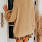 Hollowed Bubble Sleeve Knit Sweater