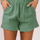 High Waist Pocketed Ruffle Shorts