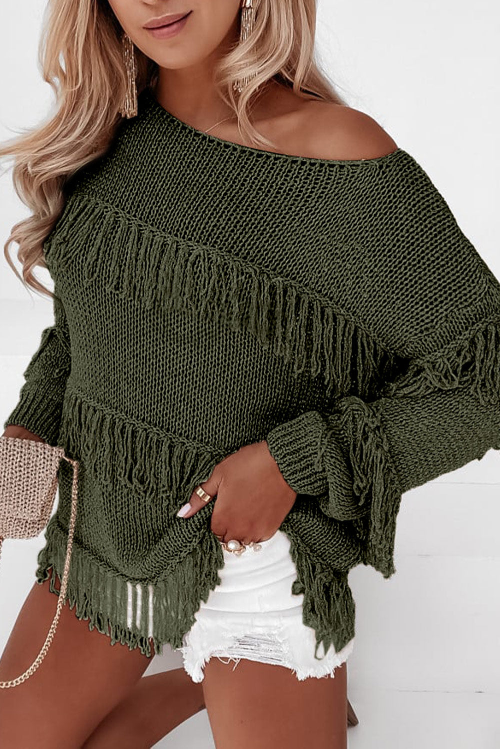 Boho Tasseled Knitted Sweater