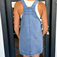 Pocketed Adjustable Straps Denim Overall Dress