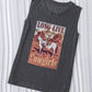 LONG LIVE Cowgirls Western Print Crew Neck Tank Top