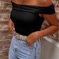 Folded Off Shoulder Slim Top