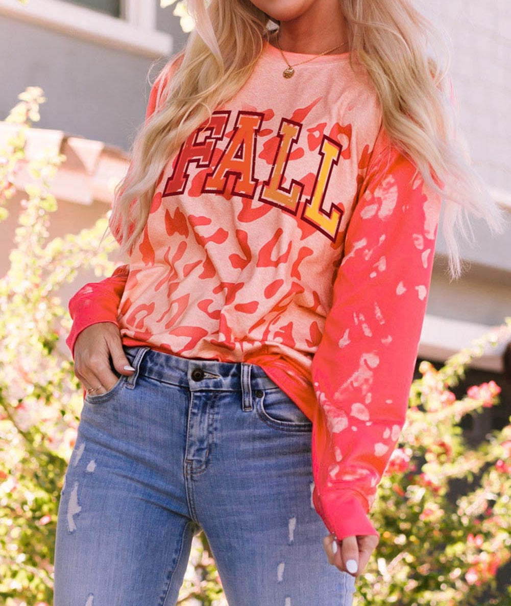 FALL Leopard Print Long Sleeve Pullover Sweatshirt