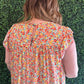 Plus Size Boho Floral Print Ruffle Tiered Top