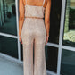 Sequined V Neck Sleeveless High Waist Jumpsuit