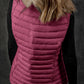 Plush Collared Quilted Zipped Puffer Vest