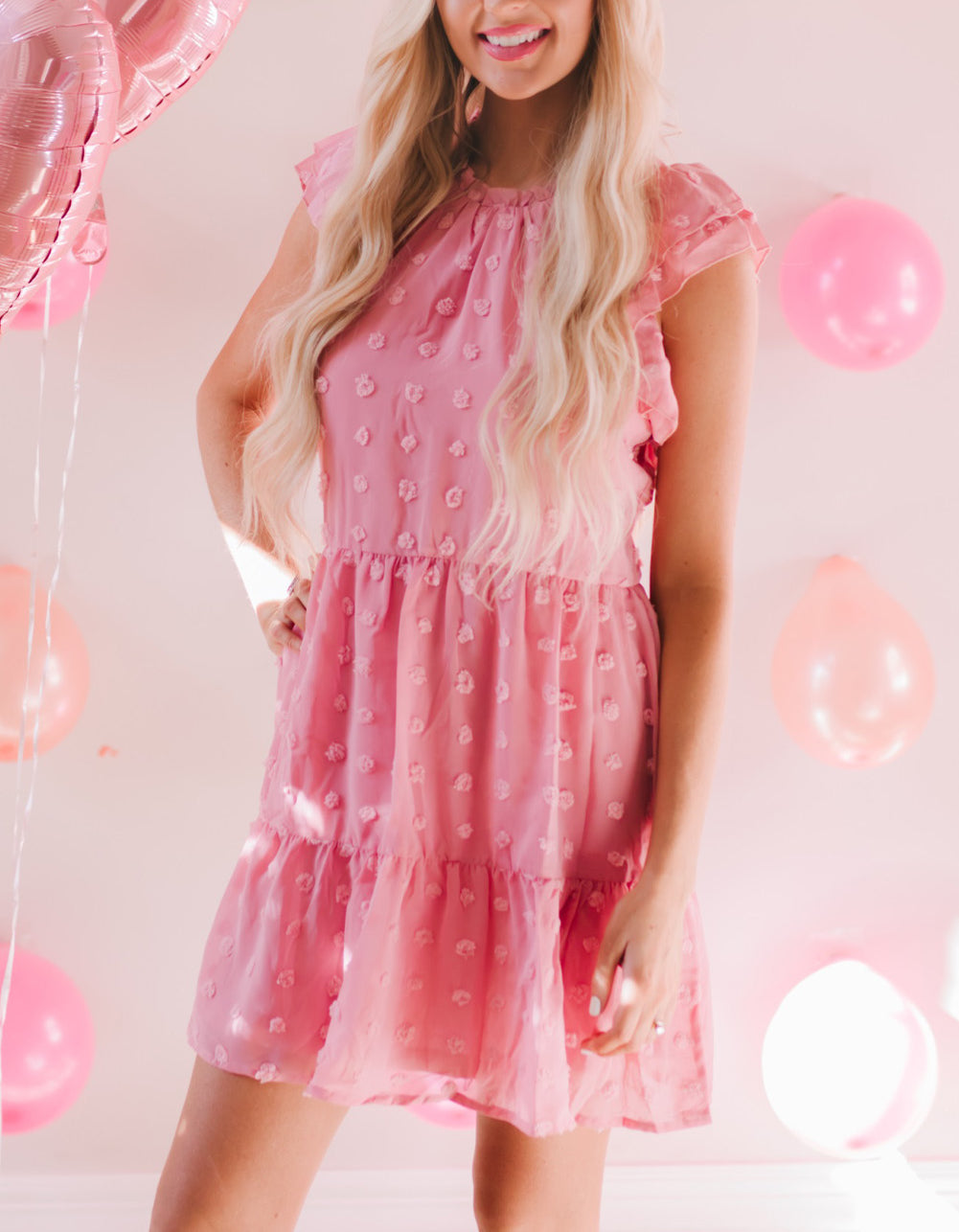 Swiss Dot Layered Mini Dress