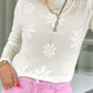 Flower Knit Long Sleeve Sweater