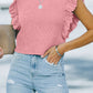 Ruffled Crew Neck Crop Top