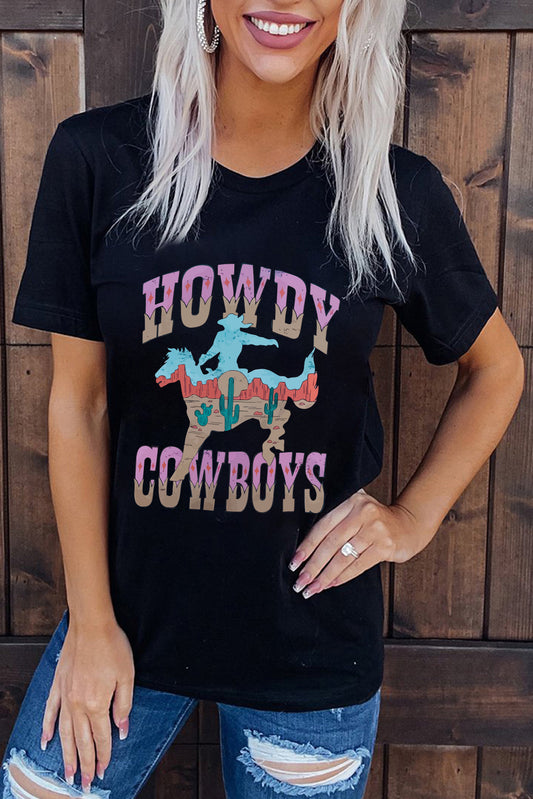 HOWDY COWBOYS Western Fashion Graphic Tee