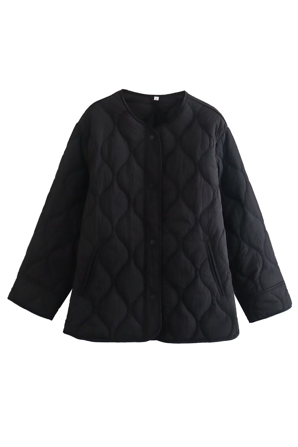 Quilted Side Pockets Snap Button Puffer Jacket