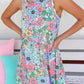 Round Neck Sleeveless Floral Mini Dress