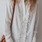 Lace Crochet Trim Turn Down Collar Buttoned Shirt