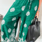 Bohemian Printed Drawstring Waist Wide Leg Pants