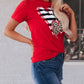 Heart Shaped Print Crew Neck T Shirt